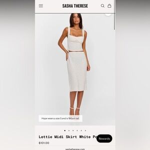 White Polka Dot Midi skirt